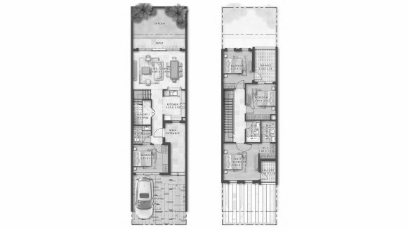 Планировка виллы 4 спальни в ЖК MALTA № 11007 (2D)